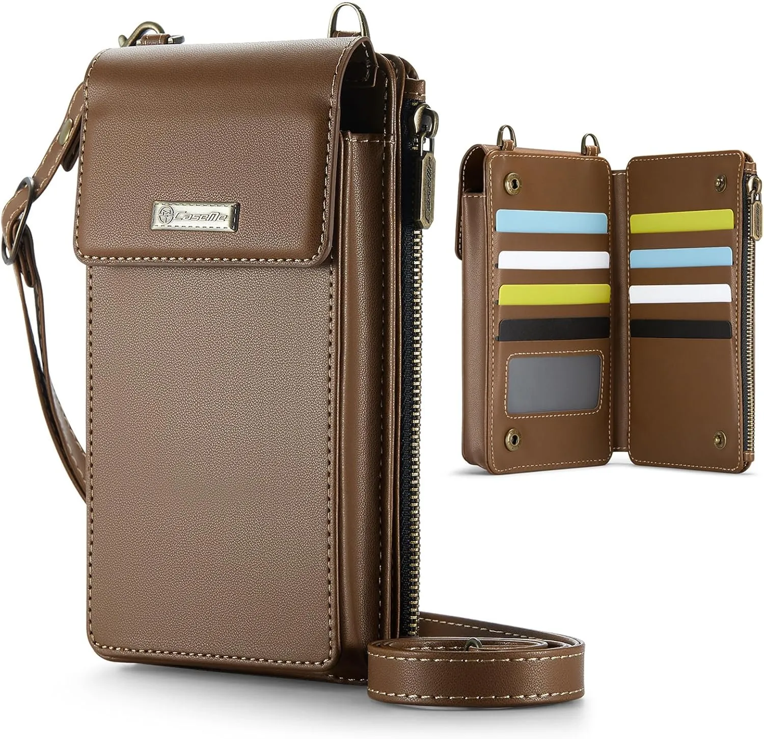 CaseMe Small Crossbody Cell Phone Bag for Women, RFID Blocking Shoulder Handbag Strap Wallet Purse with Card Slots