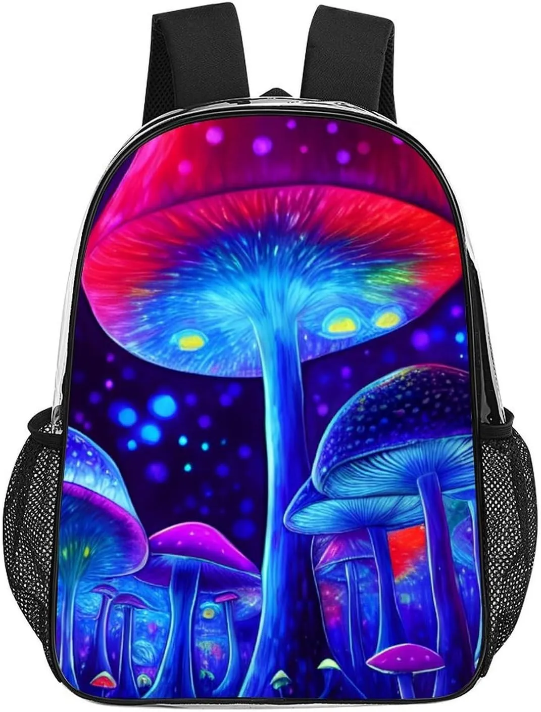 Casual Daypack Multipurpose Anti-Theft Large Capacity Carry On Bag - Magic Mushrooms Fairytale Mushrooms Scenery Psychedelic Art Casual Daypack Climbing Shoulder Transparent Bag