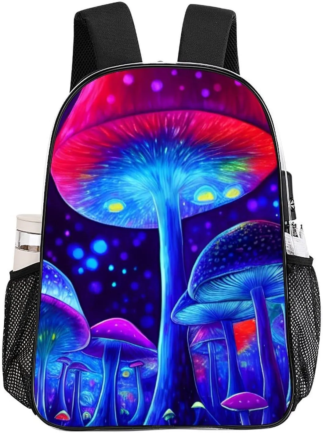Casual Daypack Multipurpose Anti-Theft Large Capacity Carry On Bag - Magic Mushrooms Fairytale Mushrooms Scenery Psychedelic Art Casual Daypack Climbing Shoulder Transparent Bag
