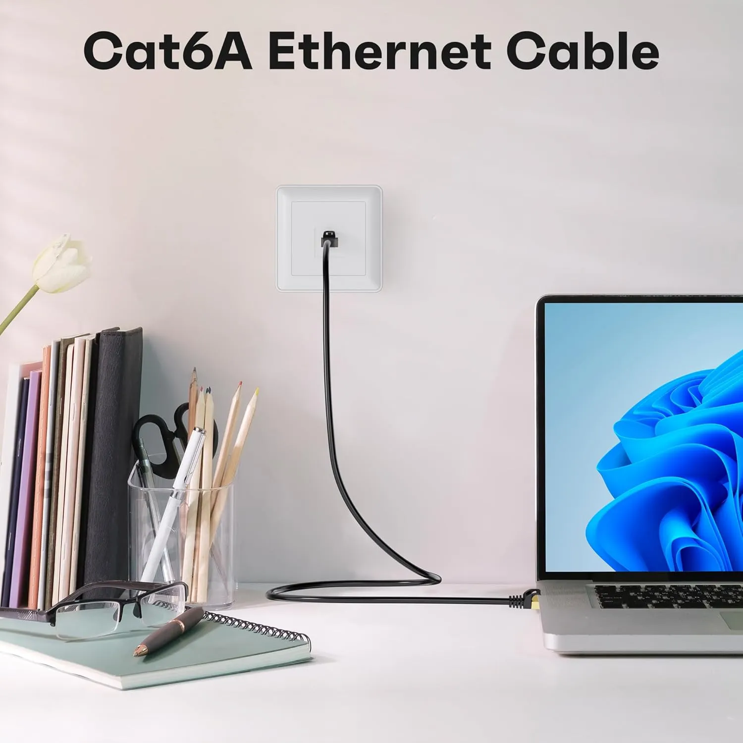 Cat6A Ethernet Cables 250 FT, Snagless CAT6 RJ45 10Gbps Ethernet Cable, FTP Shielded Ethernet Patch Cord, Cat6 Internet Network LAN Cable, Oxygen-Free Copper, Cat 6 Cable, Gold-Plated Plug