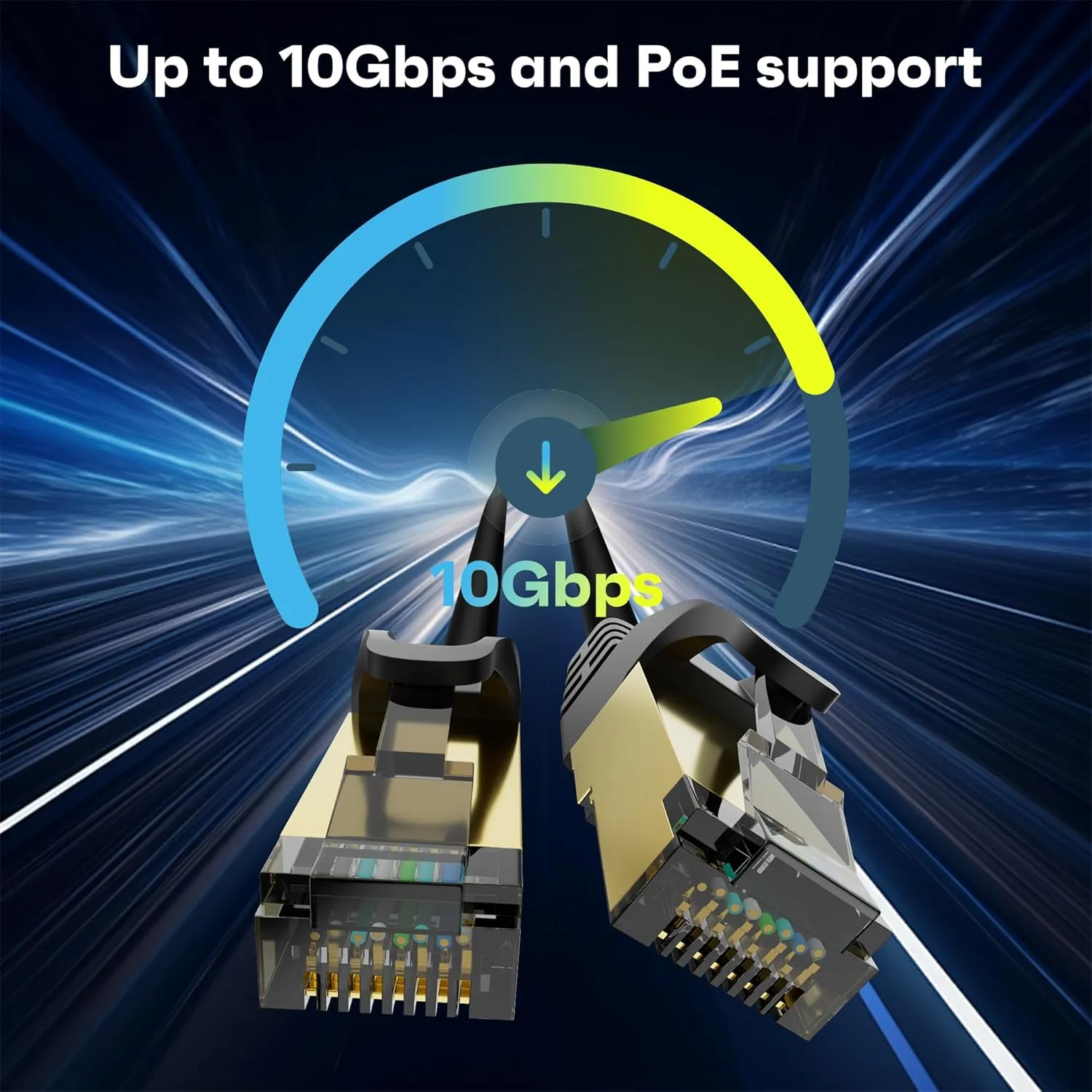 Cat6A Ethernet Cables 250 FT, Snagless CAT6 RJ45 10Gbps Ethernet Cable, FTP Shielded Ethernet Patch Cord, Cat6 Internet Network LAN Cable, Oxygen-Free Copper, Cat 6 Cable, Gold-Plated Plug