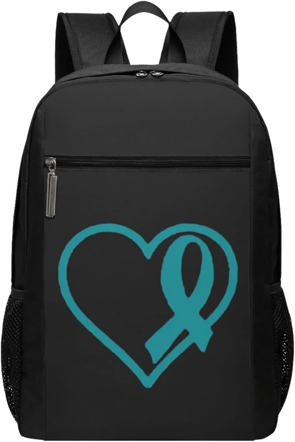 Cervical Cancer Ribbon Travel Laptop Backpack, Business Anti Theft Slim Sturdy Laptops Backpacks, College Computer Bag Gift for Men & Women Fits 17 Inch Notebook,Black