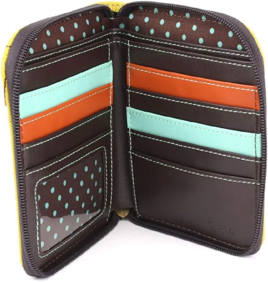 CHALA Zip Around Wallet, Wristlet, 8 Credit Card Slots, Sturdy Pu Leather