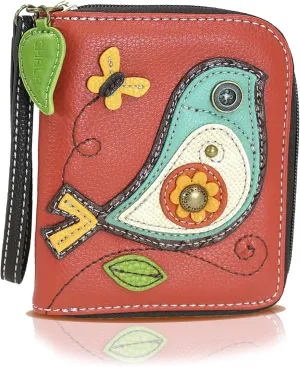 CHALA Zip Around Wallet, Wristlet, 8 Credit Card Slots, Sturdy Pu Leather