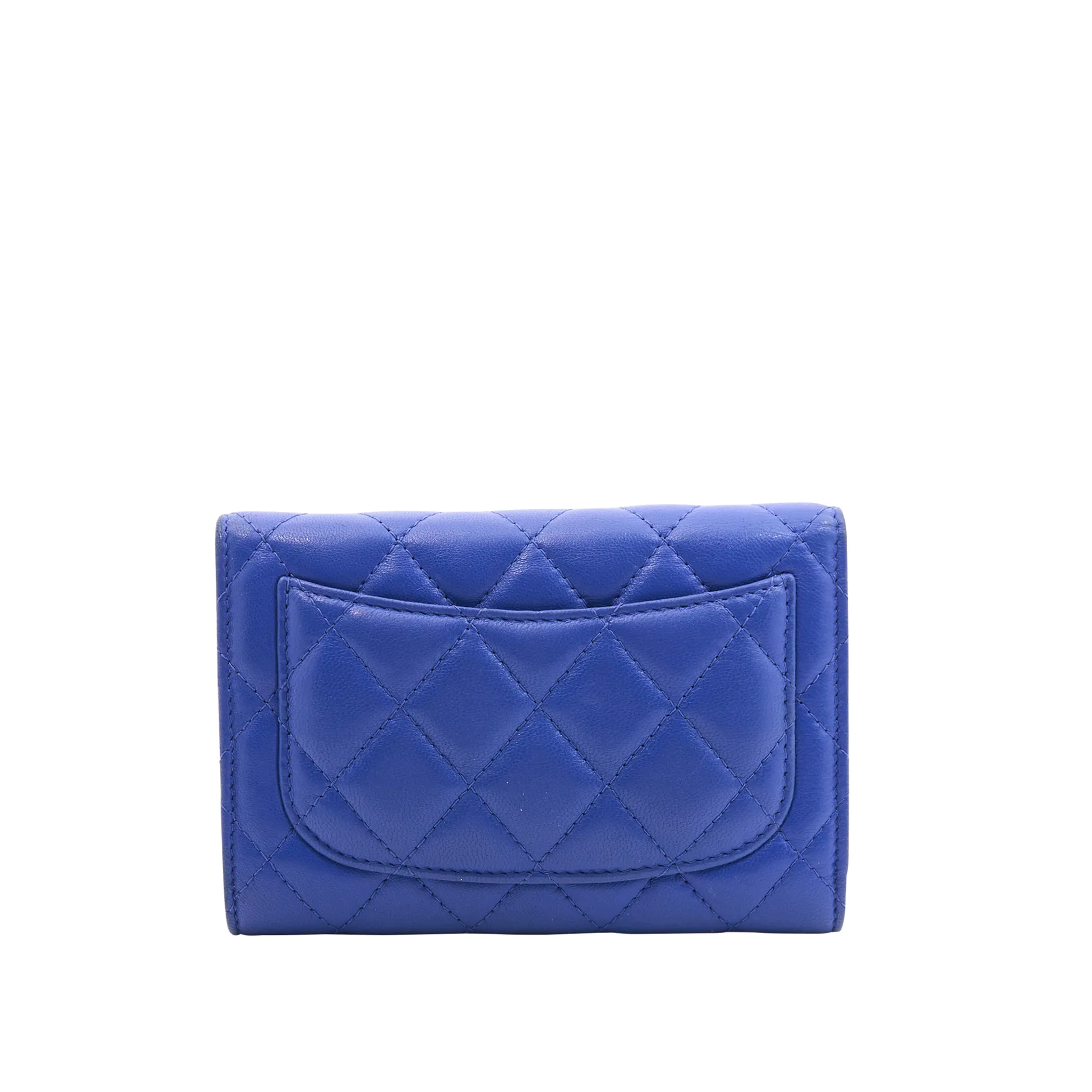 Chanel Quilted Caviar Wallet in Cobalt Blue GHW