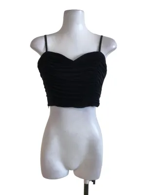 Charcoal Black Sleeveless Crop Top