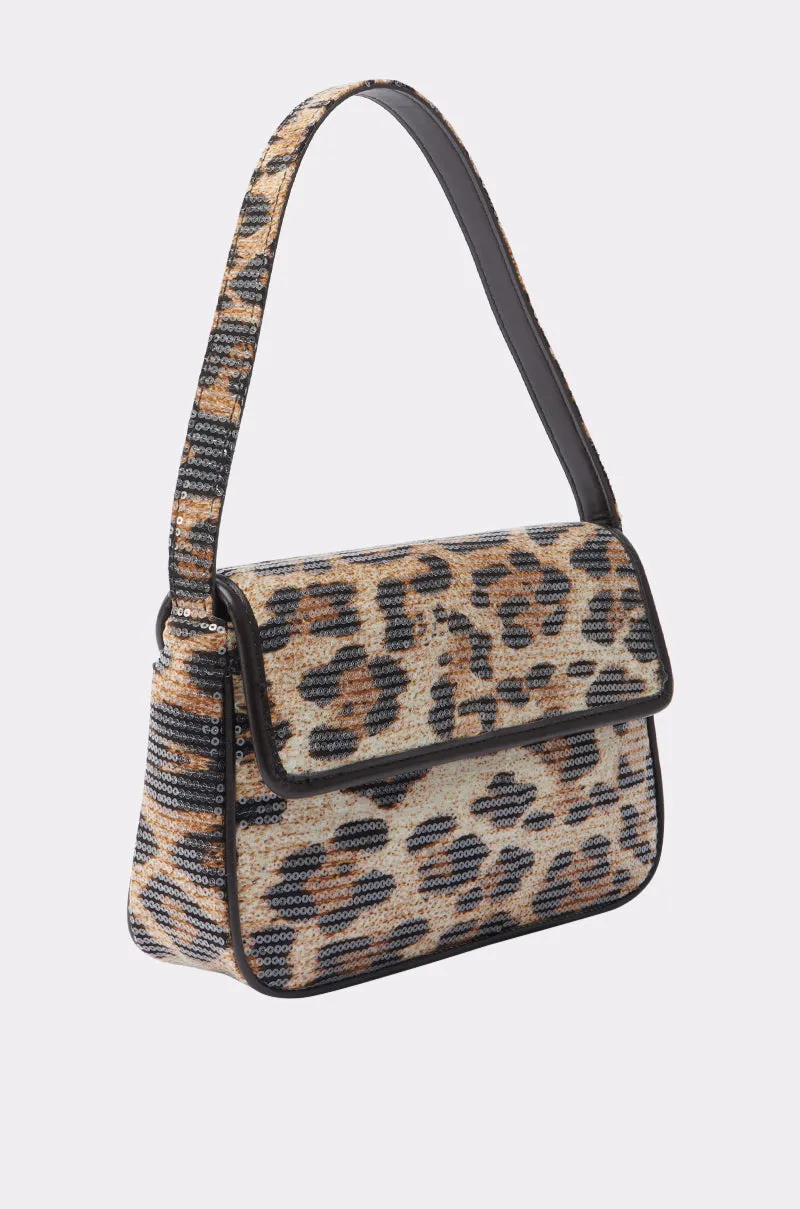CHEETAH GURL SEQUIN PURSE