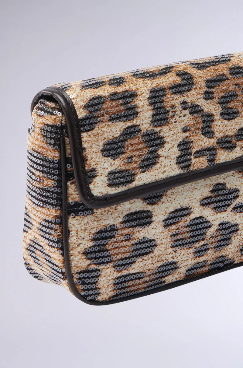 CHEETAH GURL SEQUIN PURSE
