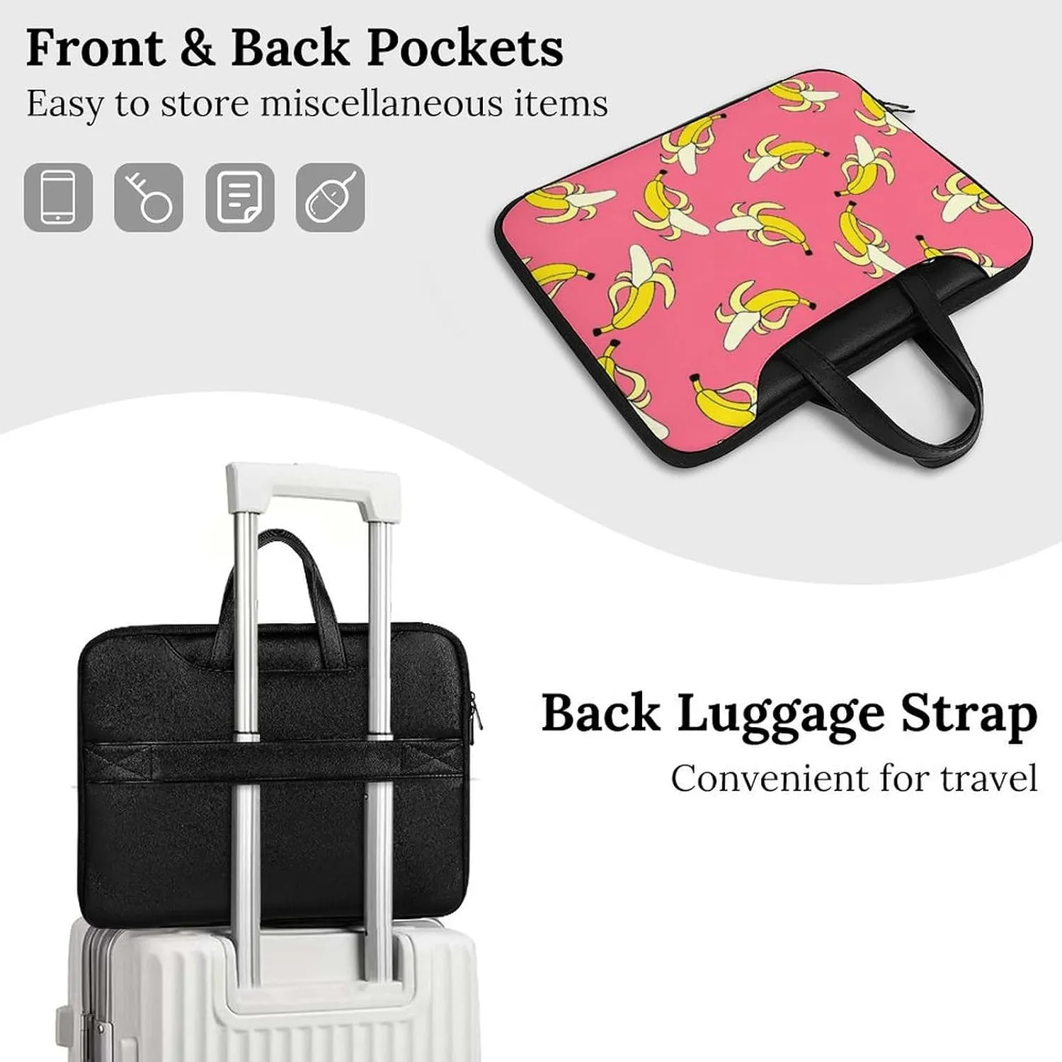 Cherry Blossom Branch Leather Computer Bag with Multiple Sizes to Choose From, Convenient to Carry
