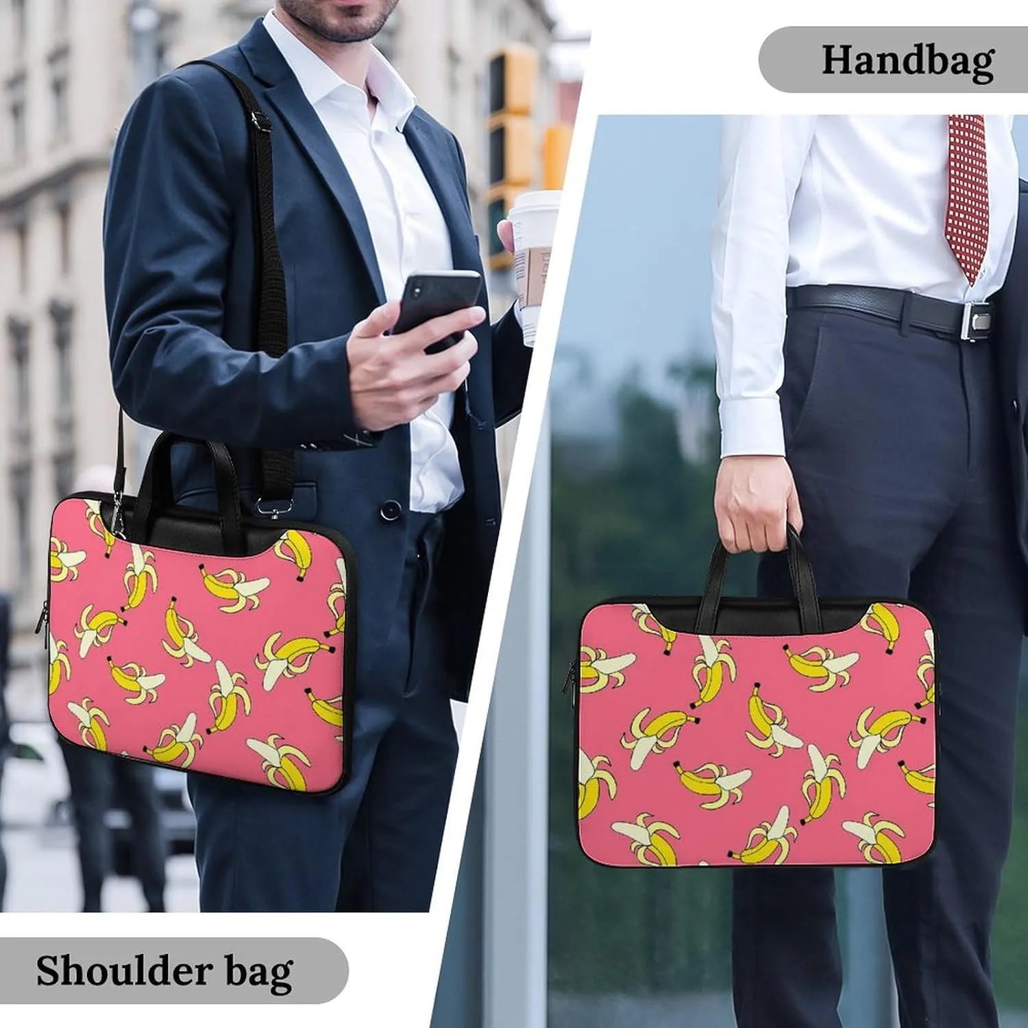 Cherry Blossom Branch Leather Computer Bag with Multiple Sizes to Choose From, Convenient to Carry