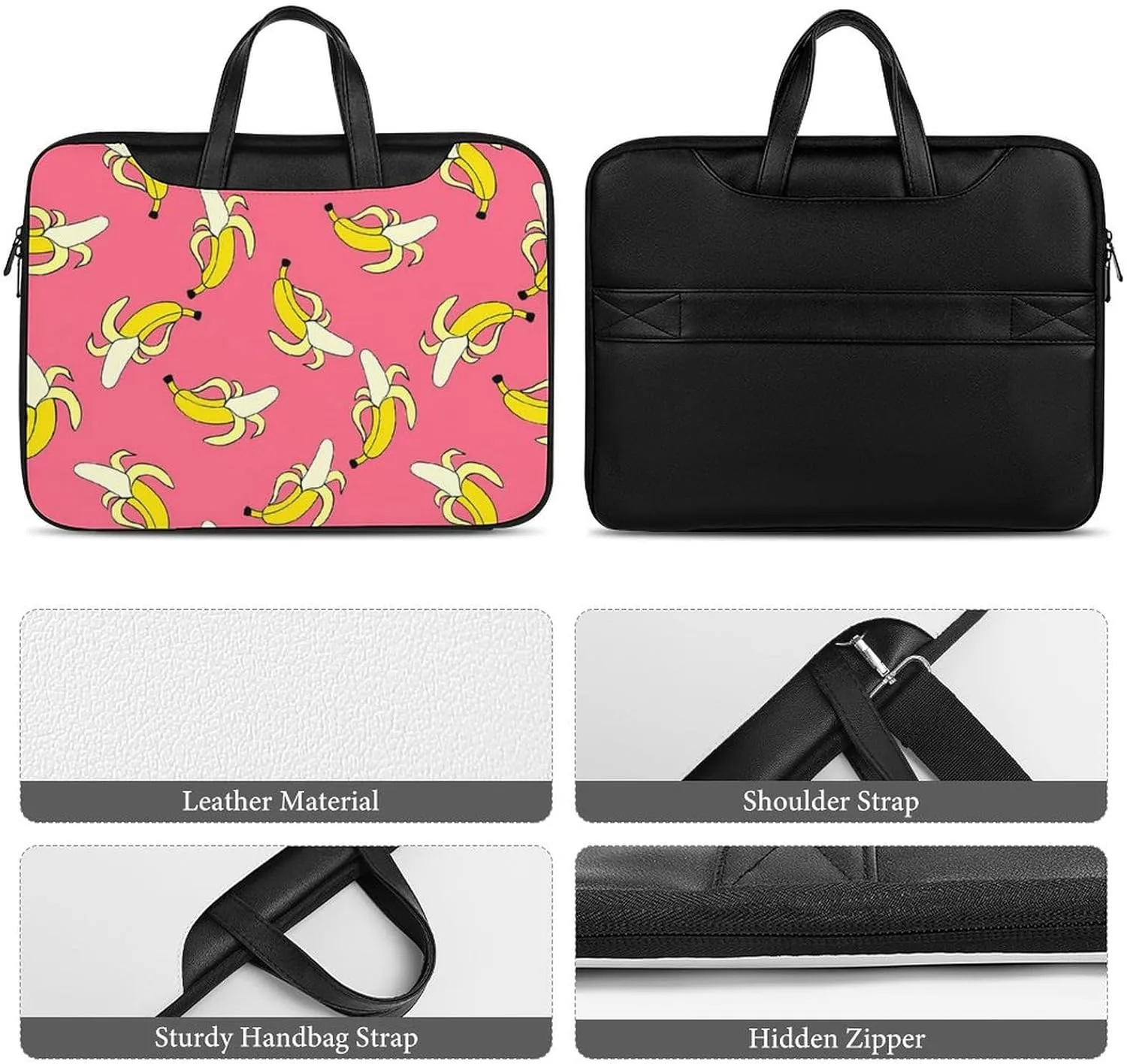 Cherry Blossom Branch Leather Computer Bag with Multiple Sizes to Choose From, Convenient to Carry