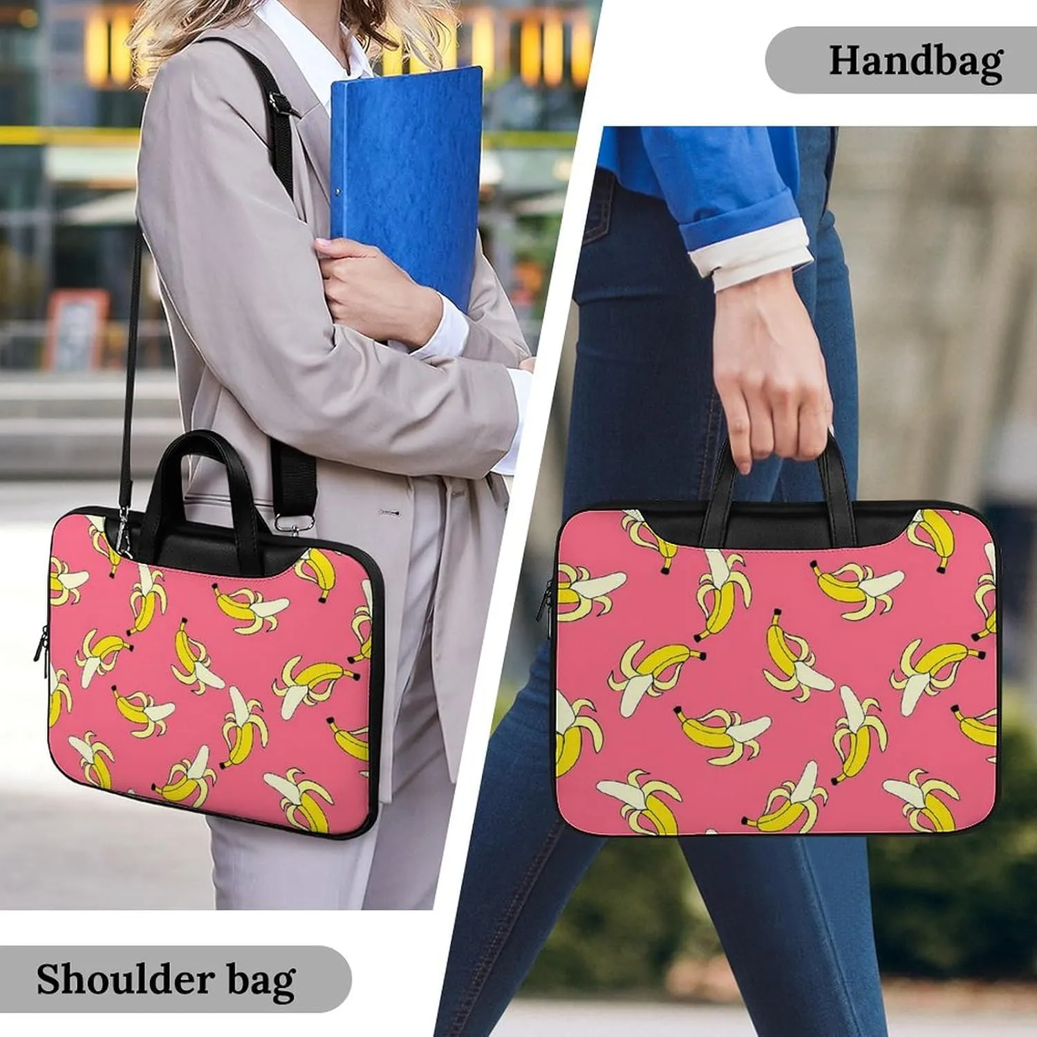 Cherry Blossom Branch Leather Computer Bag with Multiple Sizes to Choose From, Convenient to Carry