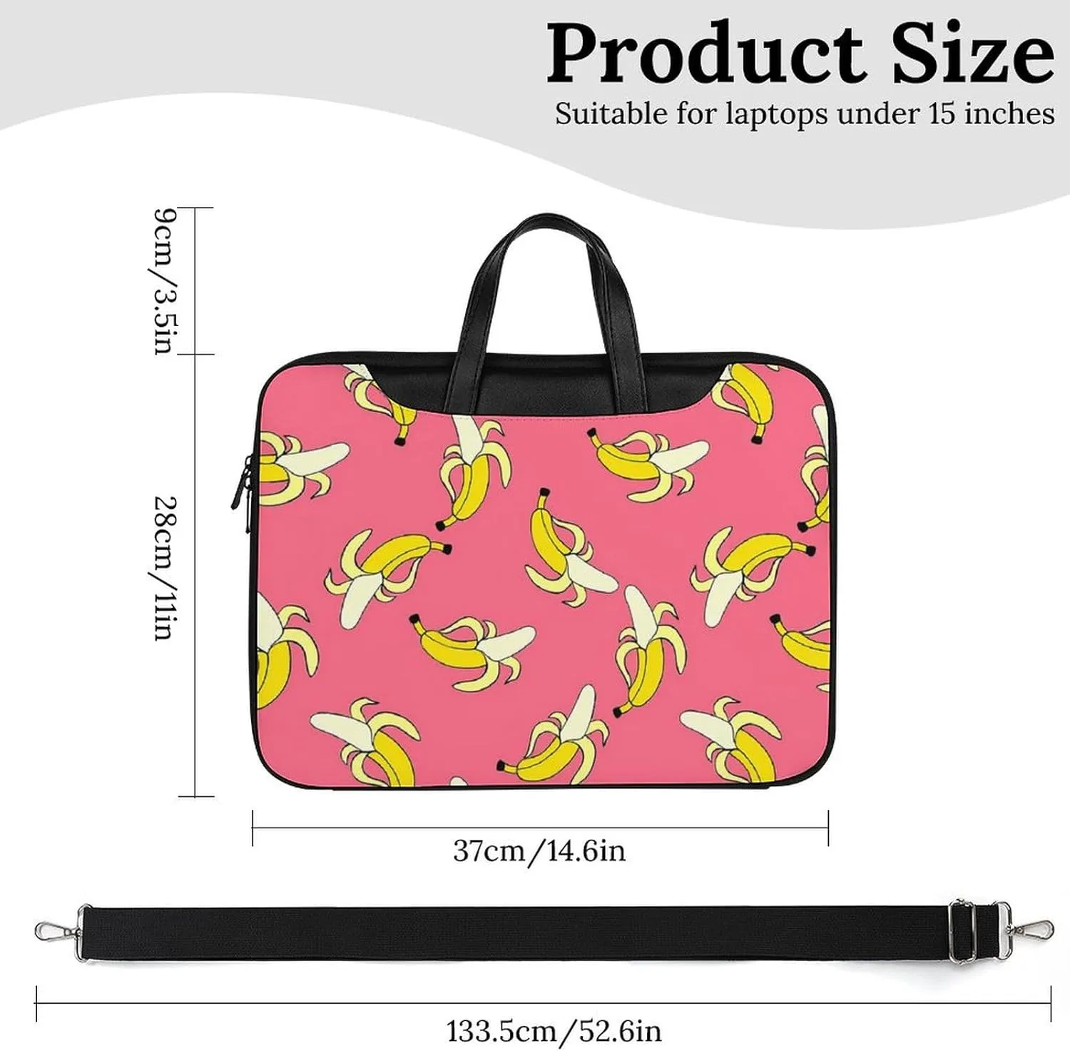 Cherry Blossom Branch Leather Computer Bag with Multiple Sizes to Choose From, Convenient to Carry