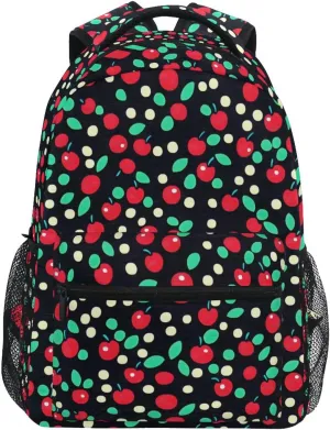 Cherry Dots Backpack 3rd 4th 5th Grade School Bookbag Travel Laptop Daypack Bag Purse for Boys Girls Teens