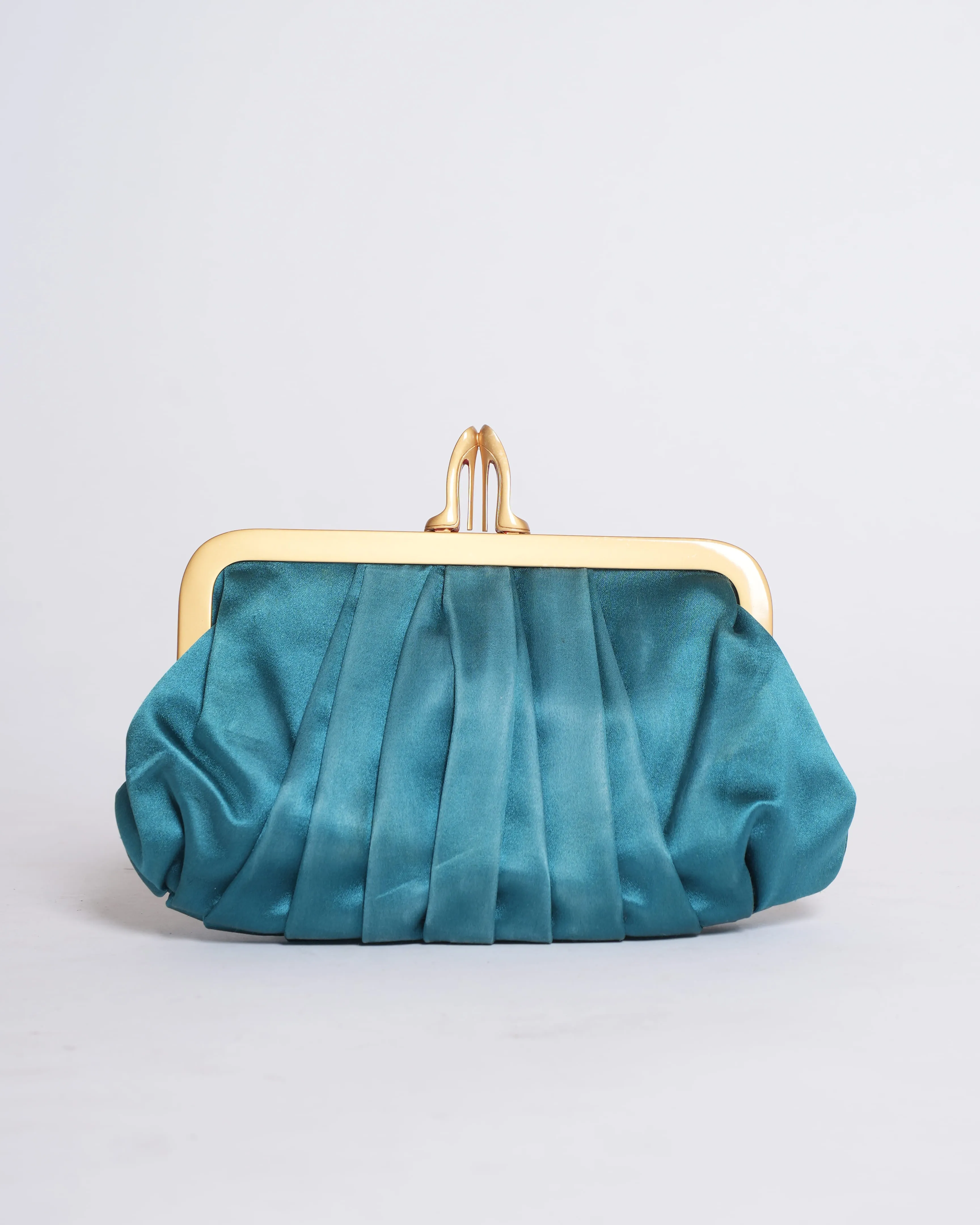 Christian Louboutin Loubi Croissant Satin Clutch