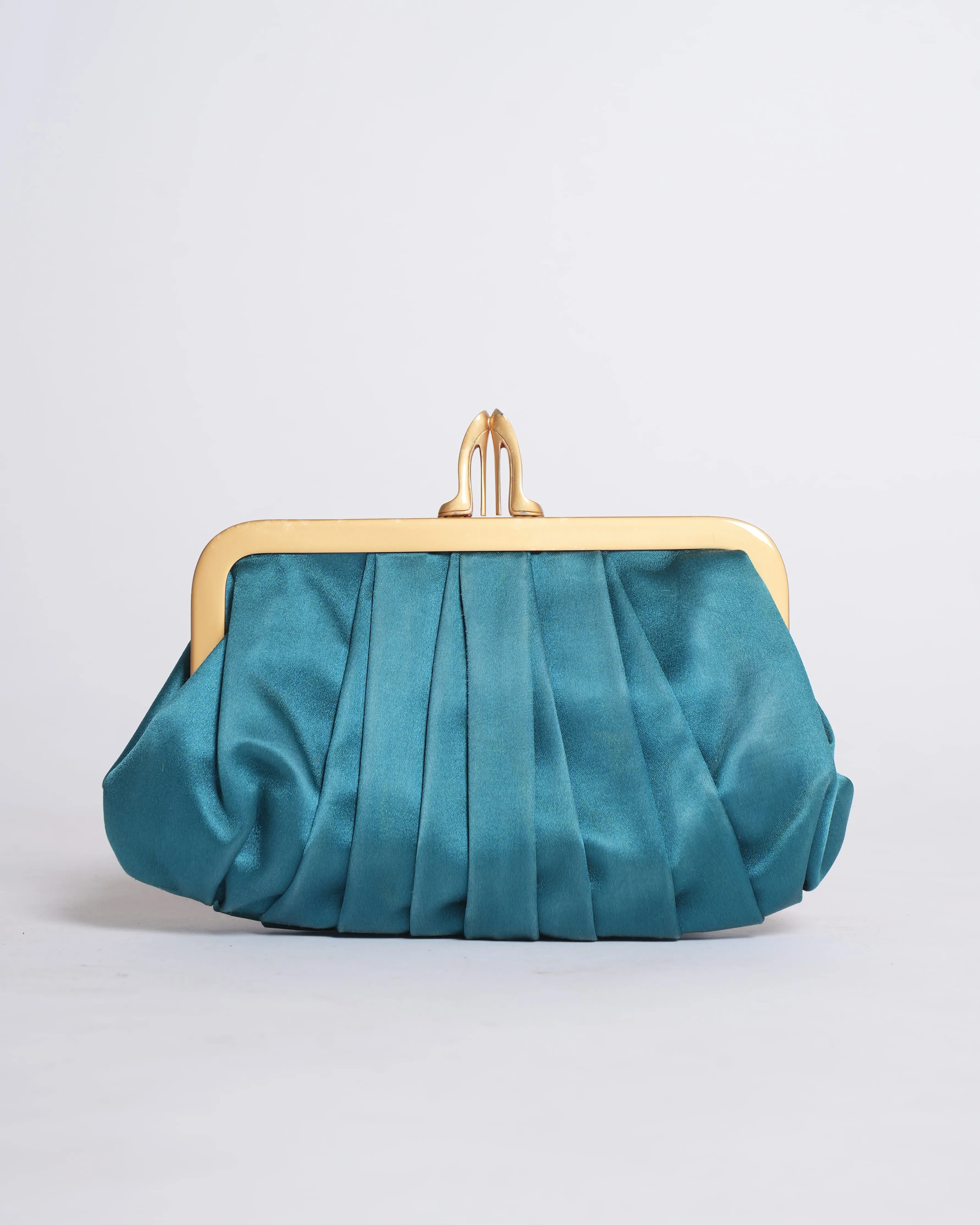 Christian Louboutin Loubi Croissant Satin Clutch