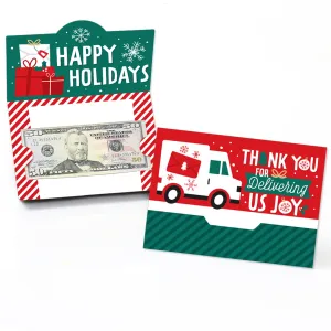 Christmas Delivery Drivers Appreciation - Thank You Mail Carriers Money And Gift Card Holders - Set of 8