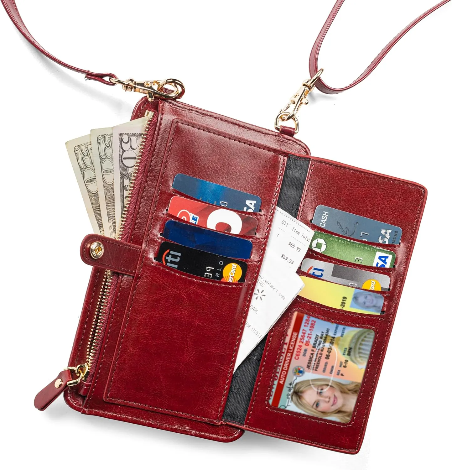 Claasico Womens Crossbody Wallet & Phone Case | iPhone/Samsung/LG Magnet Cell Pouch & Handbag