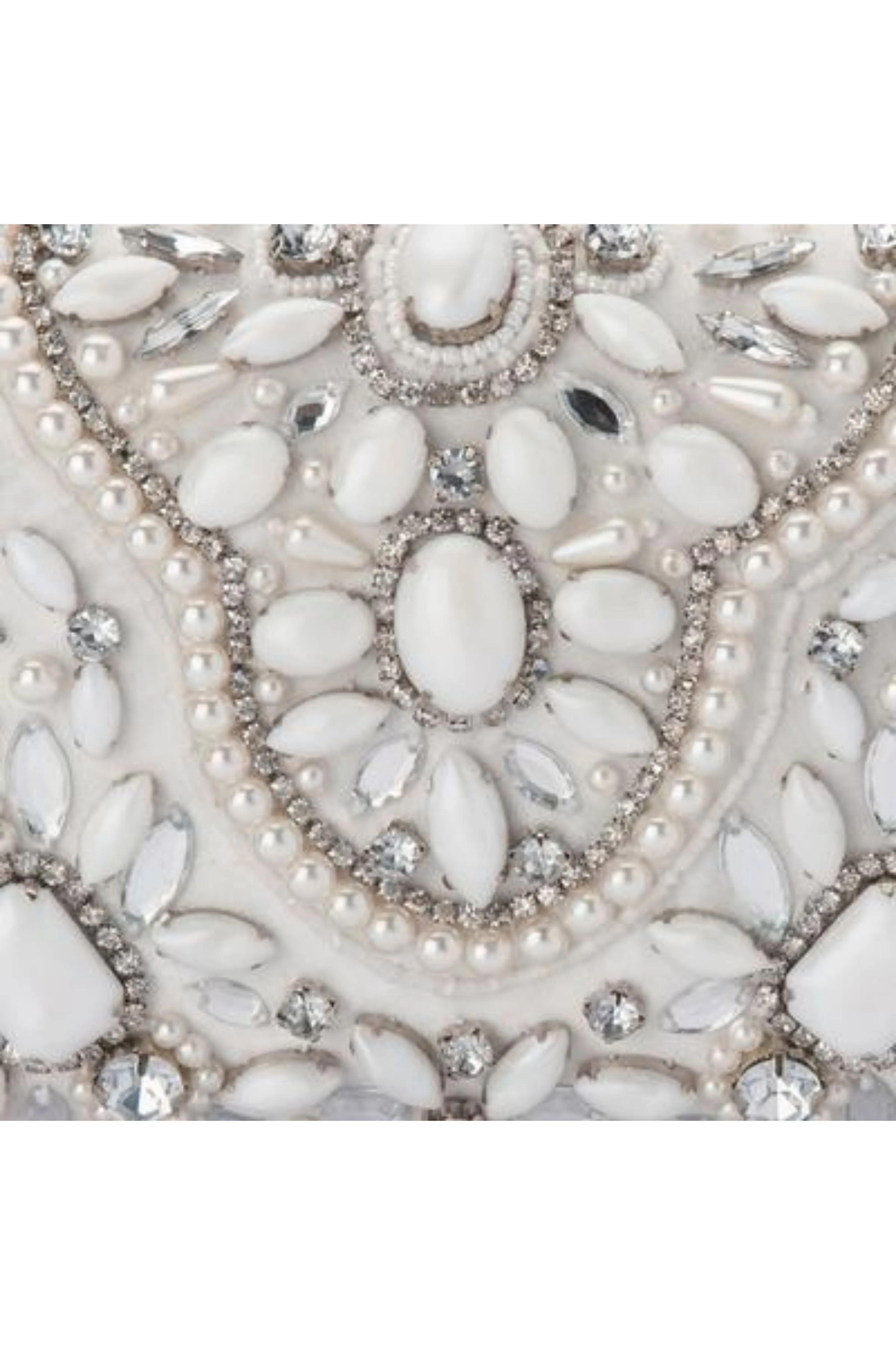 Clarise Jewelled Pod Clutch - White
