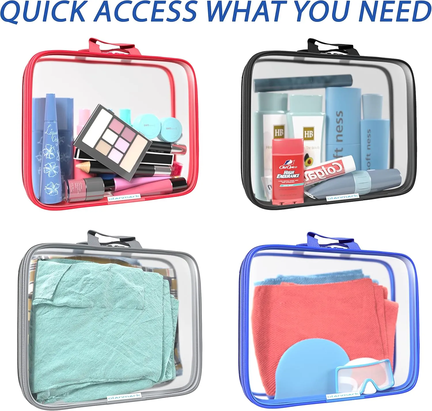 Clear Compression Packing Cubes 3 Set - Large See-Through Plastic Suitcase Bags for Travel - Luggage Compressable Organizers - Transparent PVC Collapsible Cosmetic Bag for Backpack Black