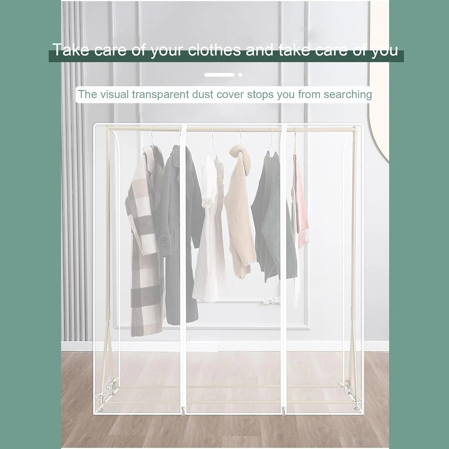 Clear Garment Bags for Hanging Clothes, Garment Bag Washable Anti-crease zip Fastening Tape, Coat Bags for Closet Storage(50x200x150cm/20x79x59in)