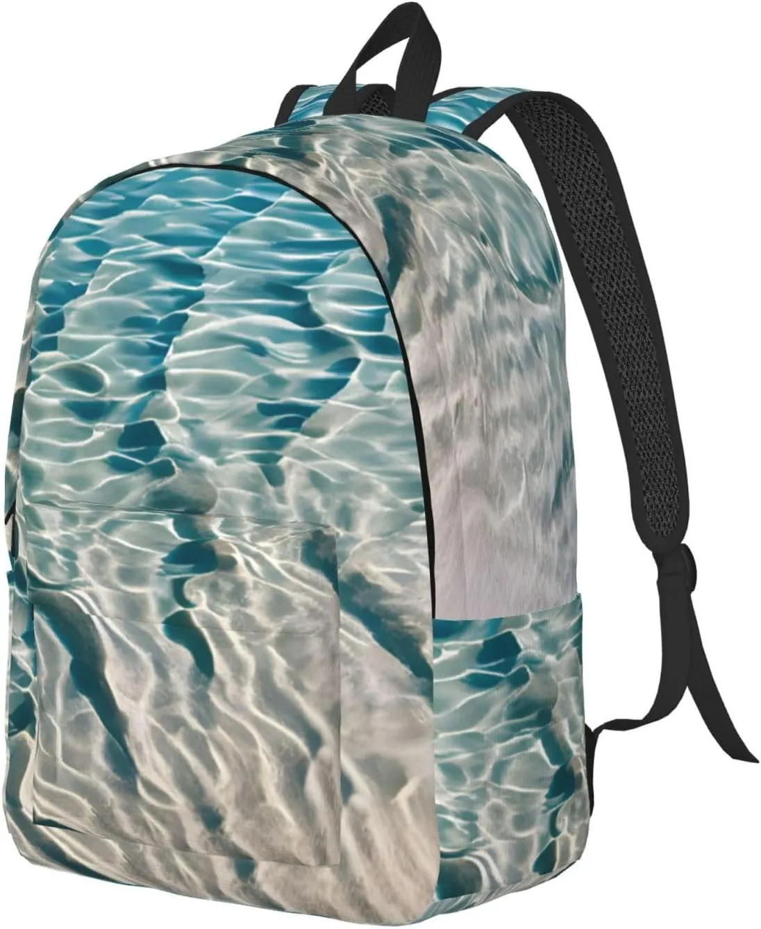 Clear Sea Water Print Canvas Backpack Shoulder Bag Laptop Bag