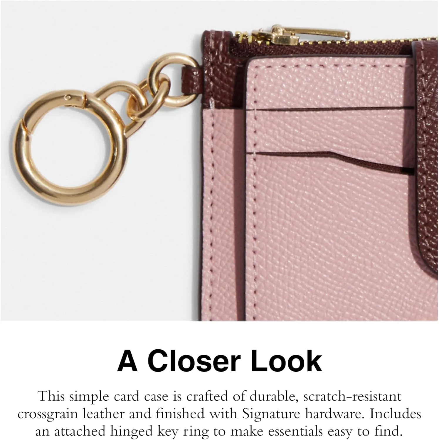 Coach Contrast Trim Attachment Card Case