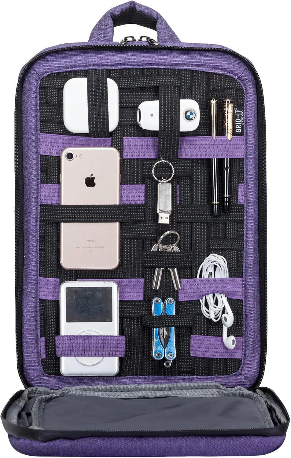 Cocoon Innovations MCP3401PR Slim 15" Backpack with Built-in Grid-IT!® Accessory Organizer (Purple)