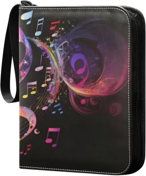 Colorful Music Notes Trading Card Protectors Holder Collectible Album for Sports Card Collection Storage 400 pockets Game Card Binder, JDJSDJJJ823158