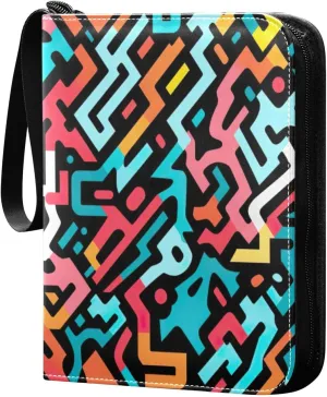 Colorful Texture Card Binder 4-Pocket, 400 Pockets PU Waterproof Zippered Collector Card Album with 50 Removable Sleeves for Trading, Game Cards