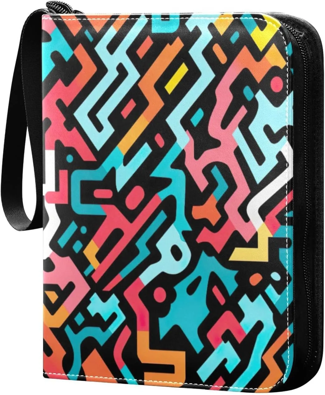Colorful Texture Card Binder 4-Pocket, 400 Pockets PU Waterproof Zippered Collector Card Album with 50 Removable Sleeves for Trading, Game Cards