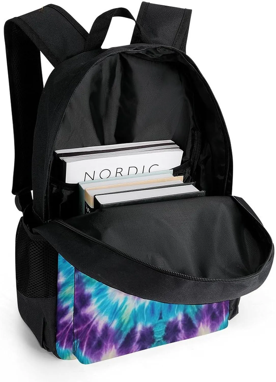 Colorful Tie Dye Art Daypack Polyester Anti-Theft Multipurpose Bookbag Big Capacity Gym Outdoor Hiking Backpack With Adjustable Shoulder Straps
