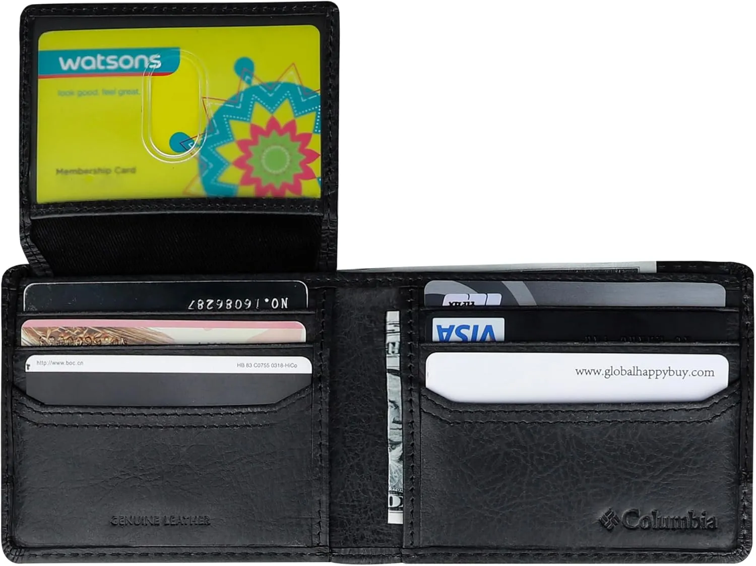 Columbia Men's Everyday Bifold Wallet-Multiple Card Slots, Id Window