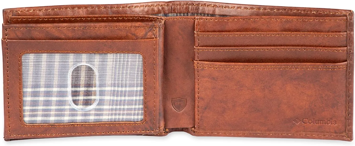 Columbia Men's Everyday Bifold Wallet-Multiple Card Slots, Id Window