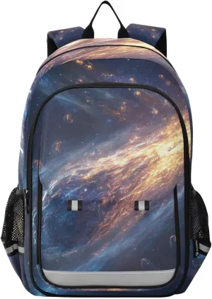 Cometary Meteorite Backpack for Boys Girls Elementary School Bag Kids Bookbag Travel Rucksack With Reflective Stripes