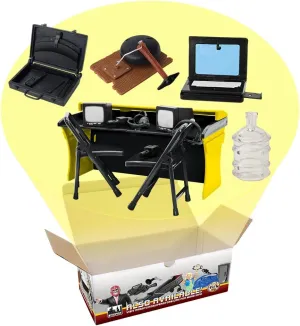 Commentator Table 13 Piece Accessory Set for Wrestling Action Figures