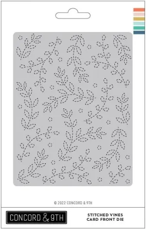 CONCORD & 9TH Metal Dies STCH, Stitched Vines Card Front