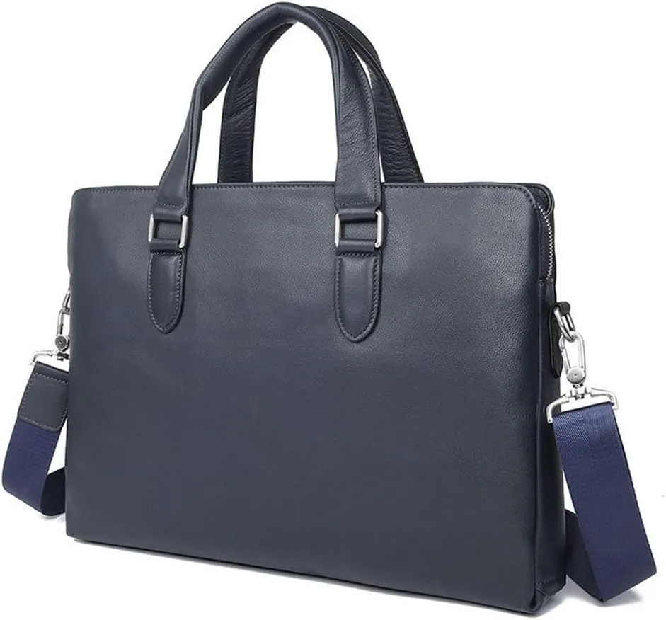 Convertible Leather Tote to Messenger Bag Mens Work Satchel 14 Inch Laptop Shoulder Bag Travel Friendly Design