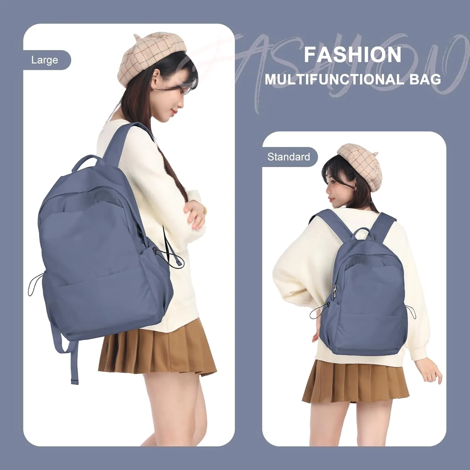 Coofay Casual Backpack - Large, A-Purplish Blue