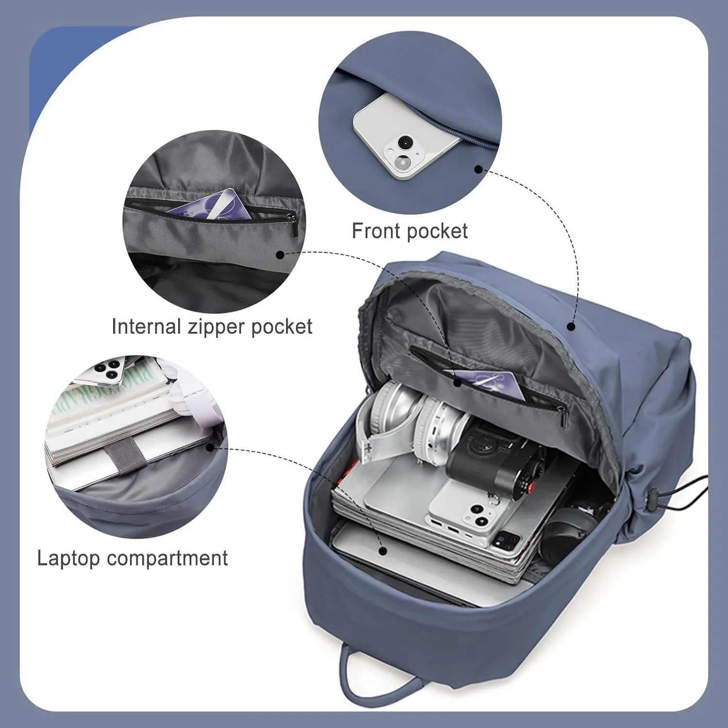 Coofay Casual Backpack - Large, A-Purplish Blue