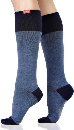 Cotton 15-20 mmHg Compress Socks in Heathered Navy