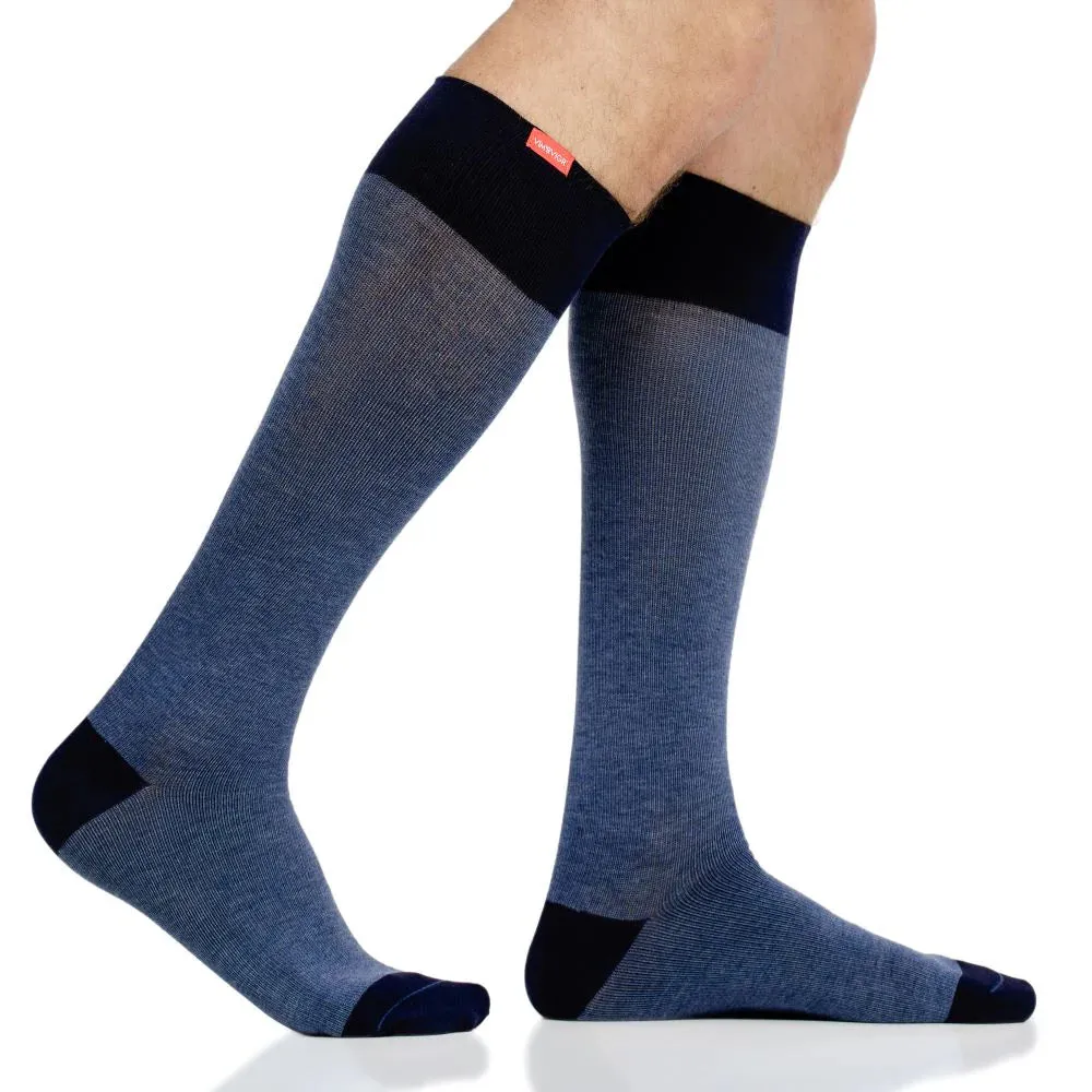 Cotton 15-20 mmHg Compress Socks in Heathered Navy