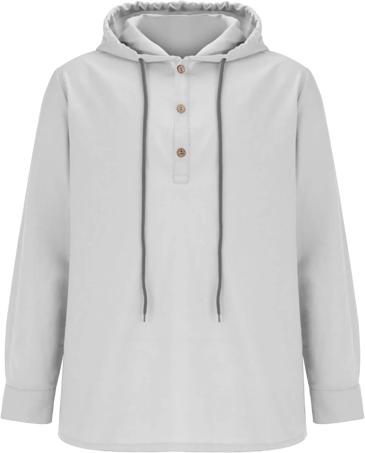 Cotton Hoodie Men Long Sleeve Summer Button Up Hooded Beach Fashion V Neck Dry Fit Tops Oversized Stylish Holiday Shirts