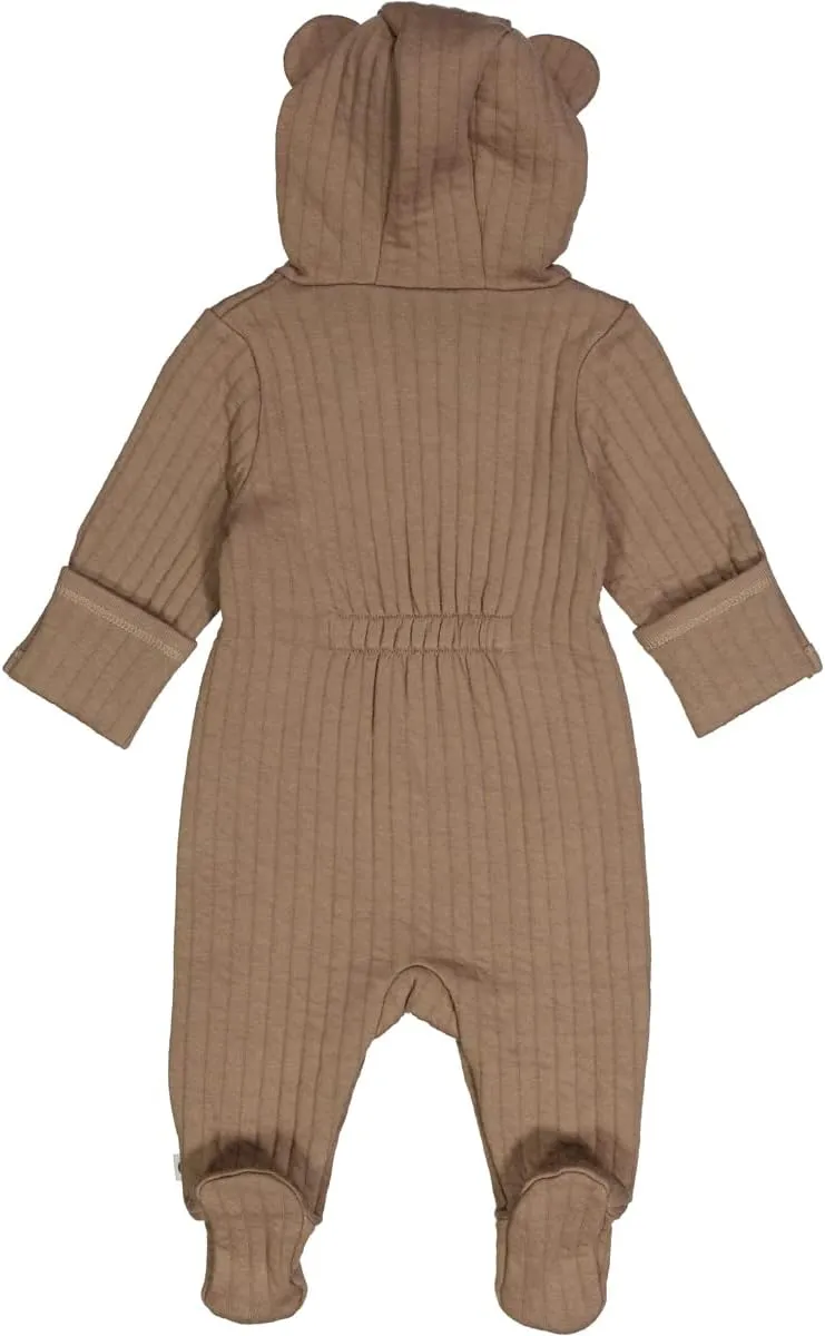 Cozy Cotton Quilt Baby Suit with Feet & Hood | Cotton Suit with Front Button Closure, Perfect for Short Trips