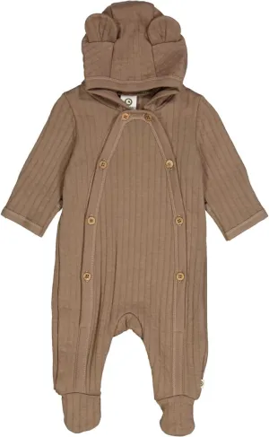 Cozy Cotton Quilt Baby Suit with Feet & Hood | Cotton Suit with Front Button Closure, Perfect for Short Trips
