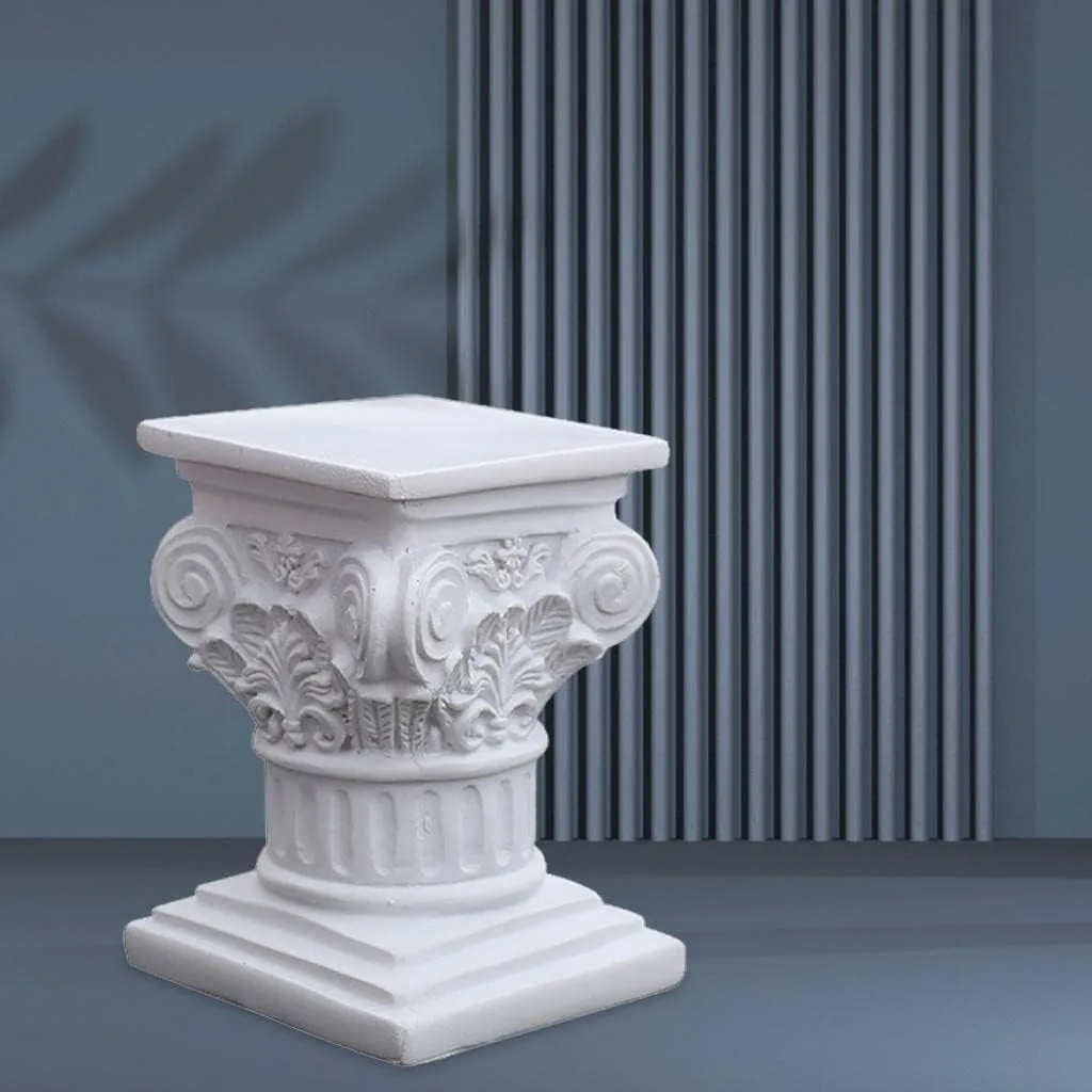 Creative Roman Pillar Greek Column Statue Pedestal Stand Figurine Sculpture Wedding Indoor Dinning Room Scenery Layout Decoration, S Square