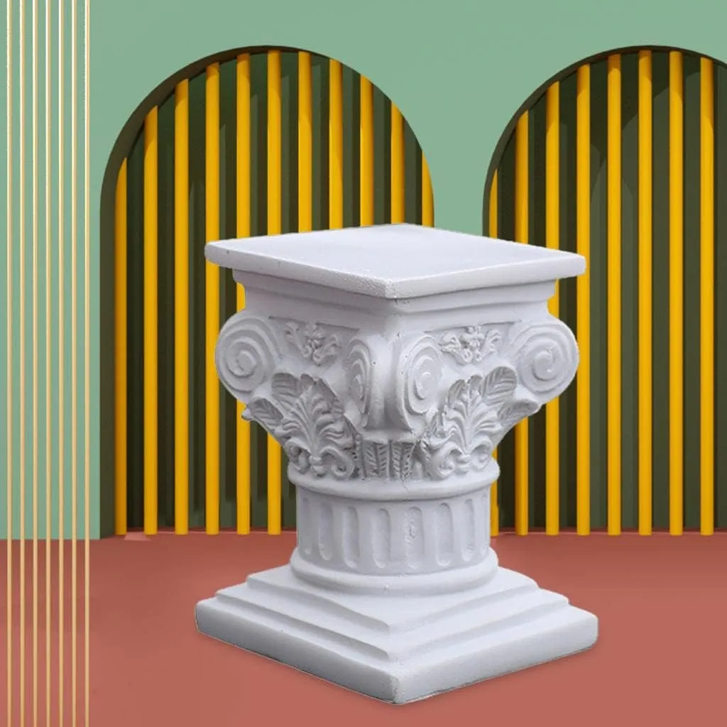 Creative Roman Pillar Greek Column Statue Pedestal Stand Figurine Sculpture Wedding Indoor Dinning Room Scenery Layout Decoration, S Square