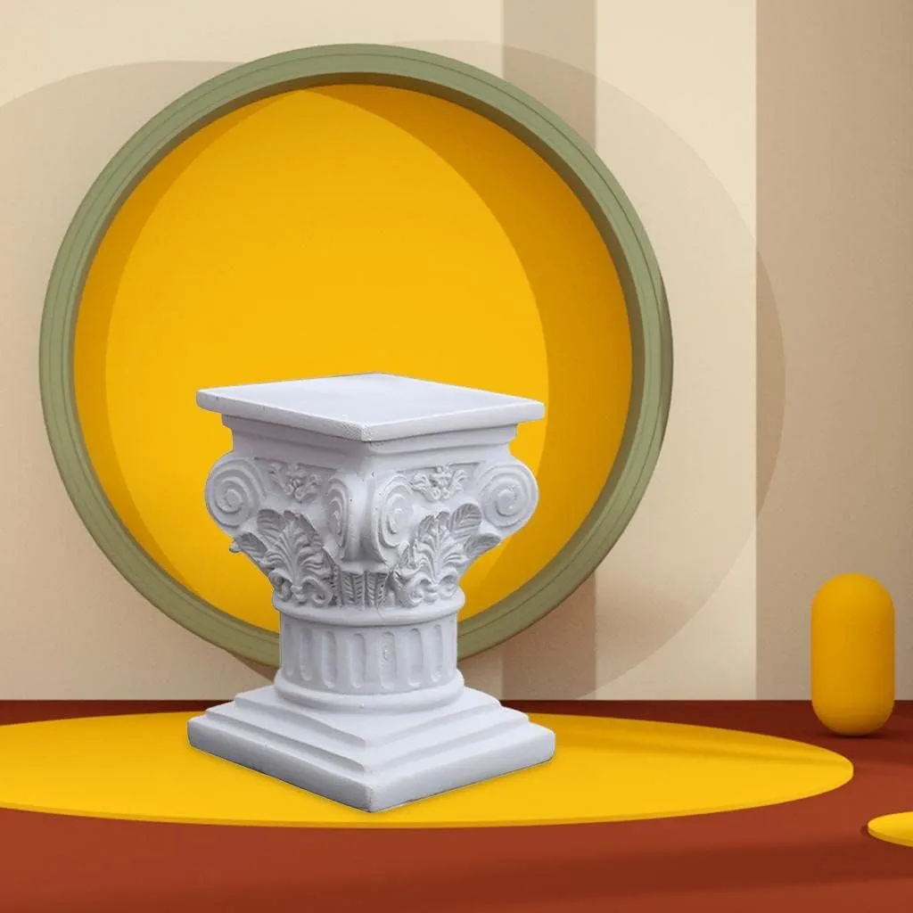 Creative Roman Pillar Greek Column Statue Pedestal Stand Figurine Sculpture Wedding Indoor Dinning Room Scenery Layout Decoration, S Square