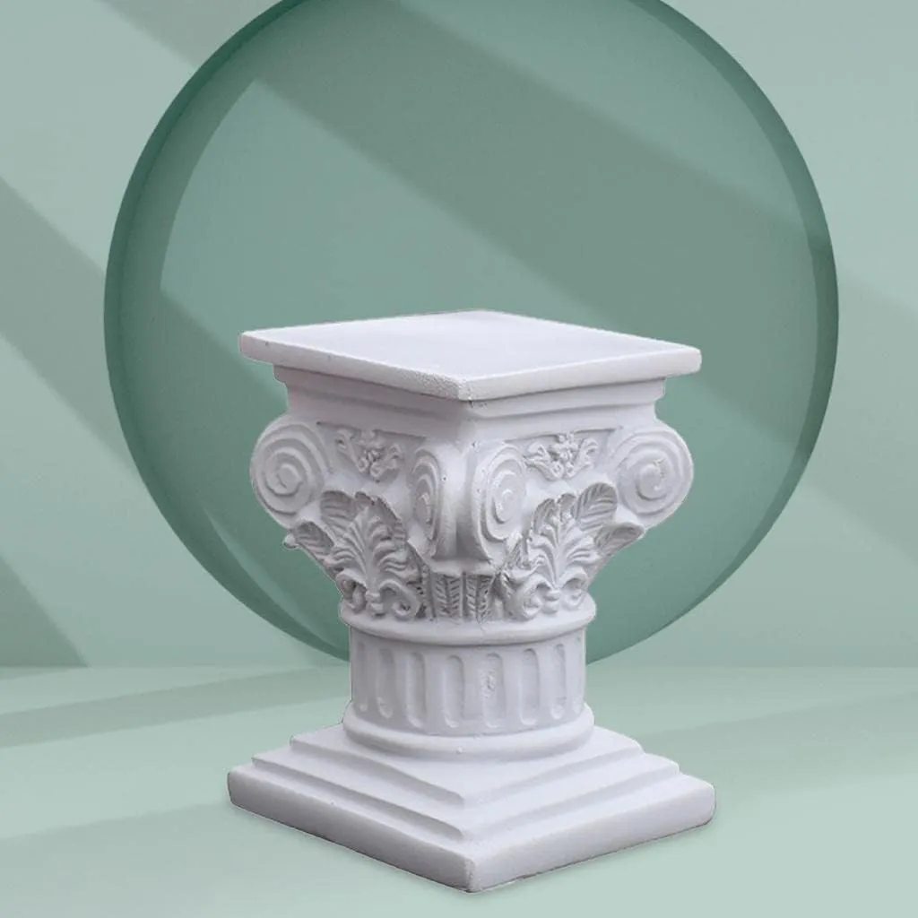 Creative Roman Pillar Greek Column Statue Pedestal Stand Figurine Sculpture Wedding Indoor Dinning Room Scenery Layout Decoration, S Square