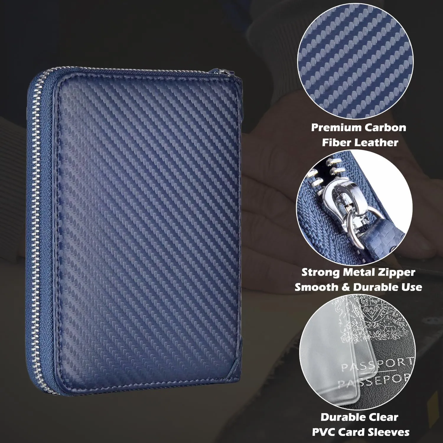 Credit Card Holder Wallet Large Leather Passport Case 42 Card Slots